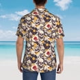 thumbnail image 4 of Bingfone Men's Short Sleeve Button Down Shirts Hawaiian lips record rock Skull Printed Beach Shirt, 4 of 7