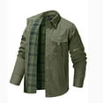 thumbnail image 4 of purcolt Men's Lightweight Long Sleeved Snap Plaid Western Cowboy Flannel Lined Shirts Jackets Fall Clothing, 4 of 7