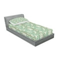 thumbnail image 2 of Ambesonne Nautical Fitted Sheet & Pillow Sham Set, Mint Seashell Sailing, Twinxl, Mint Green, 2 of 2