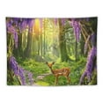 thumbnail image 5 of Fenyluxe  Forest Wall Tapestry,Nature Enchanted Forest Backdrop Fantasy Garden Wall Hanging Woodland Deer Wisteria Fairy Landscape Tapestries for Bedroom Kids Room Dorm Wall Art Decor 40x30inch, 5 of 6