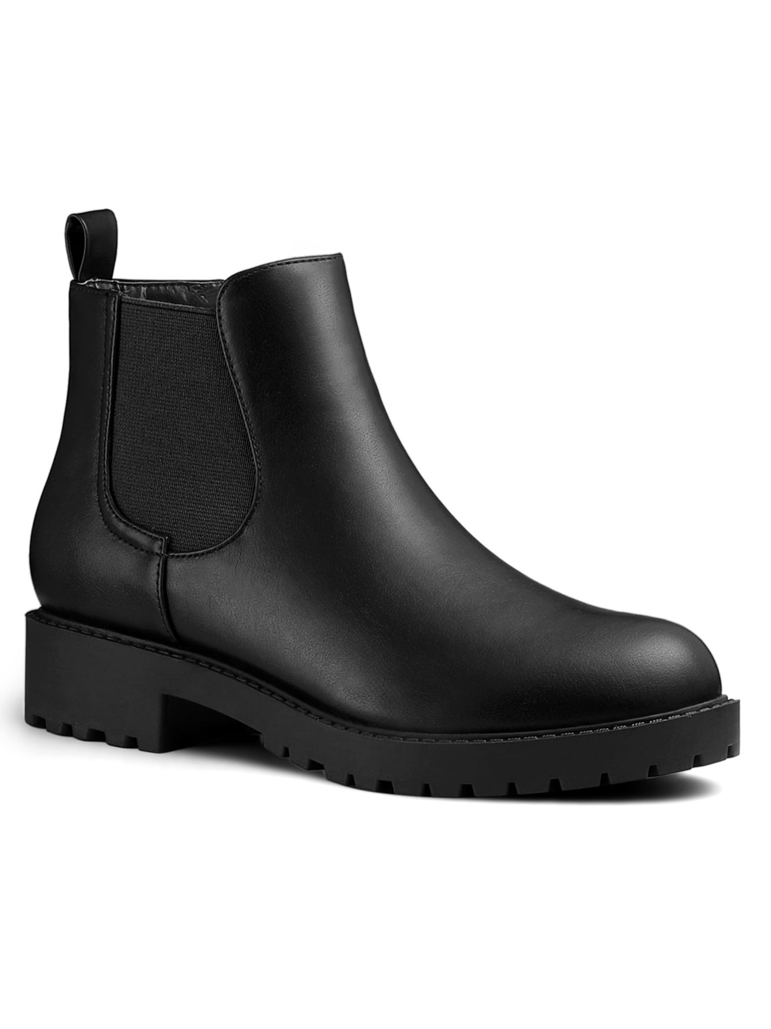 black round toe chelsea boots