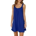 thumbnail image 1 of Robe d'Été Courte de Plage pour Femmes - Paréo Bikini, Ligne A Sans Manches, Robe t-Shirt Décontractée Mini, Polyester, Tailles P - TTG, 1 of 4
