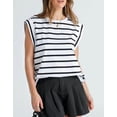 thumbnail image 2 of Striped Tee Shirts for Womens Crewneck Short Sleeve Loose Trendy Summer Tops Basic Tank Tops Alsol Lamesa, 2 of 6