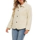 thumbnail image 4 of CHAQUETA DE PIEL SINTÉTICA INSPIRADA EN CHIC para Mujer con Cuello de Peter Pan y Botones, Abrigo Cálido y Esponjoso, Talla XS Beige, 4 of 6
