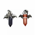thumbnail image 3 of HOOUN 1pc Natural Crystal Hexagon Quartz Stone Bat Wing Pendant Point Column Healing-Obsidian-1PC (Random Pick), 3 of 6