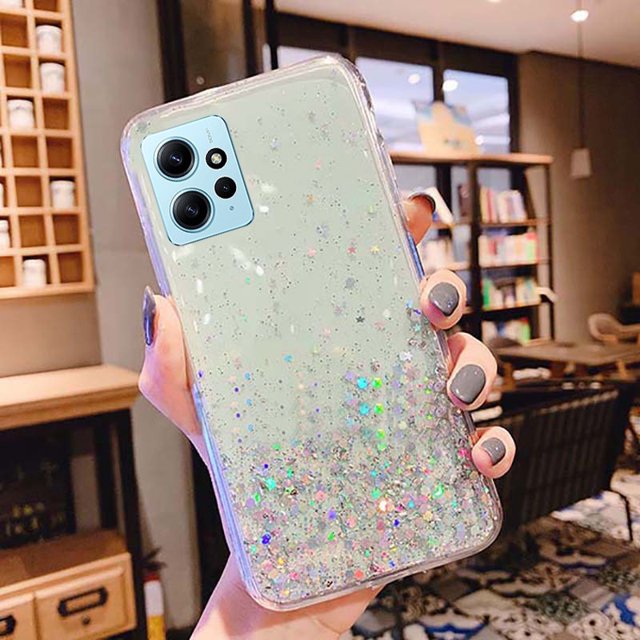 Para Xiaomi Redmi Note 12 Pro Plus Turbo 12Pro + Note12Pro Note12 4G 5G Funda De Silicona Simple TPU Transparente Con Purpurina De Estrella Ultrafina