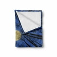 thumbnail image 2 of Nature Soft Flannel Fleece Throw Blanket, Full Moon Depiction in Woods Star Night Heavenly Lunar Treetops up Space Universe Art, Cozy Plush for Indoor and Outdoor Use, 70" x 90", Blue, by Ambesonne, 2 of 6
