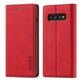 thumbnail image 2 of Compatible with Samsung S10 Plus Wallet Case, PU Leather Flip Folio Case with Card Holders RFID Blocking Kickstand [Shockproof TPU Inner Shell] Phone Cover For Samsung Galaxy S10 Plus, Red, 2 of 11