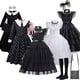 thumbnail image 2 of Disfraz de Halleween para niños y niñas, traje de Merlina, Adam, fantasía, Carnaval, fiesta, cumpleaños, 2 of 5