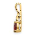 thumbnail image 2 of 14k Yellow Gold Pendant Necklace with Oval Red Gemstone and Diamond Accent for Women, Elegant Fine Jewelry Symbolizing Love and Passion, 2 of 5
