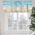 thumbnail image 6 of Beach Ocean Valances for Windows Abstract Gradient Teal Ocean Colorful Sea Star Shells Valance Curtains Rod Pocket Bathroom Small Window Treatments for Kitchen Living Room Bedroom, 54"x18", 6 of 7
