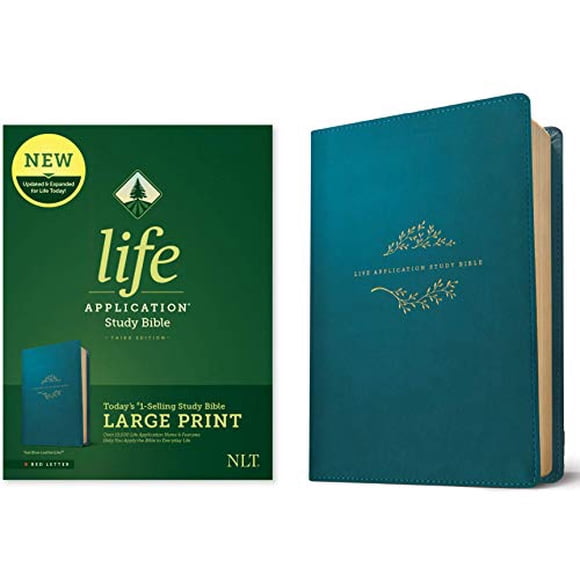 NLT Life Application Large Print Study Bible (Third Ediiton, Teal Ble Imitation Leather)