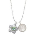 thumbnail image 1 of Delight Jewelry Silvertone Lime Green & Hot Blue Butterfly on Large Flower To the World You are a Mother Locket Necklace, 1 of 4