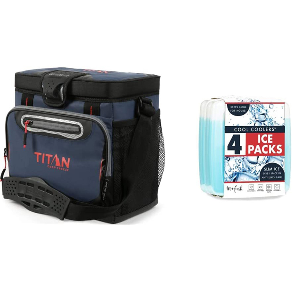 Titan Deep Freeze 16 Can Zipperless Cooler, Blue & Coolers By Fit