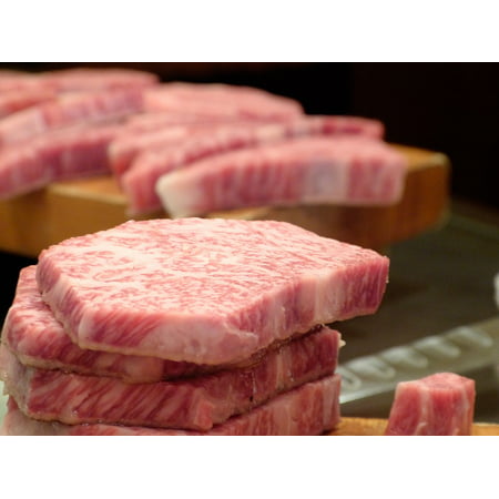 LAMINATED POSTER Raw Japan Beef Food Kobe Beef Japanese Meat Poster Print 24 x (Best Place To Get Kobe Beef In Japan)