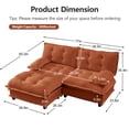 thumbnail image 2 of Villeston 77" L Shaped Modern Sofa Modular Sectional Cloud Couch with Ottoman, 2-Seat Chenille Deep Seat Sofa with Comfy Lattice Decored Seat Cushion, for Living Room,Orange, 2 of 10
