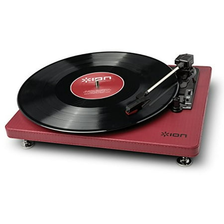 ION Audio Compact LP | Space-Efficient 3-Speed USB Conversion Turntable (Burgundy