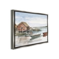 thumbnail image 4 of Stupell Industries Rowboats on Shore Landscape Painting Gray Floater Framed Canvas Art Print Wall Art, 31 x 25, 4 of 10