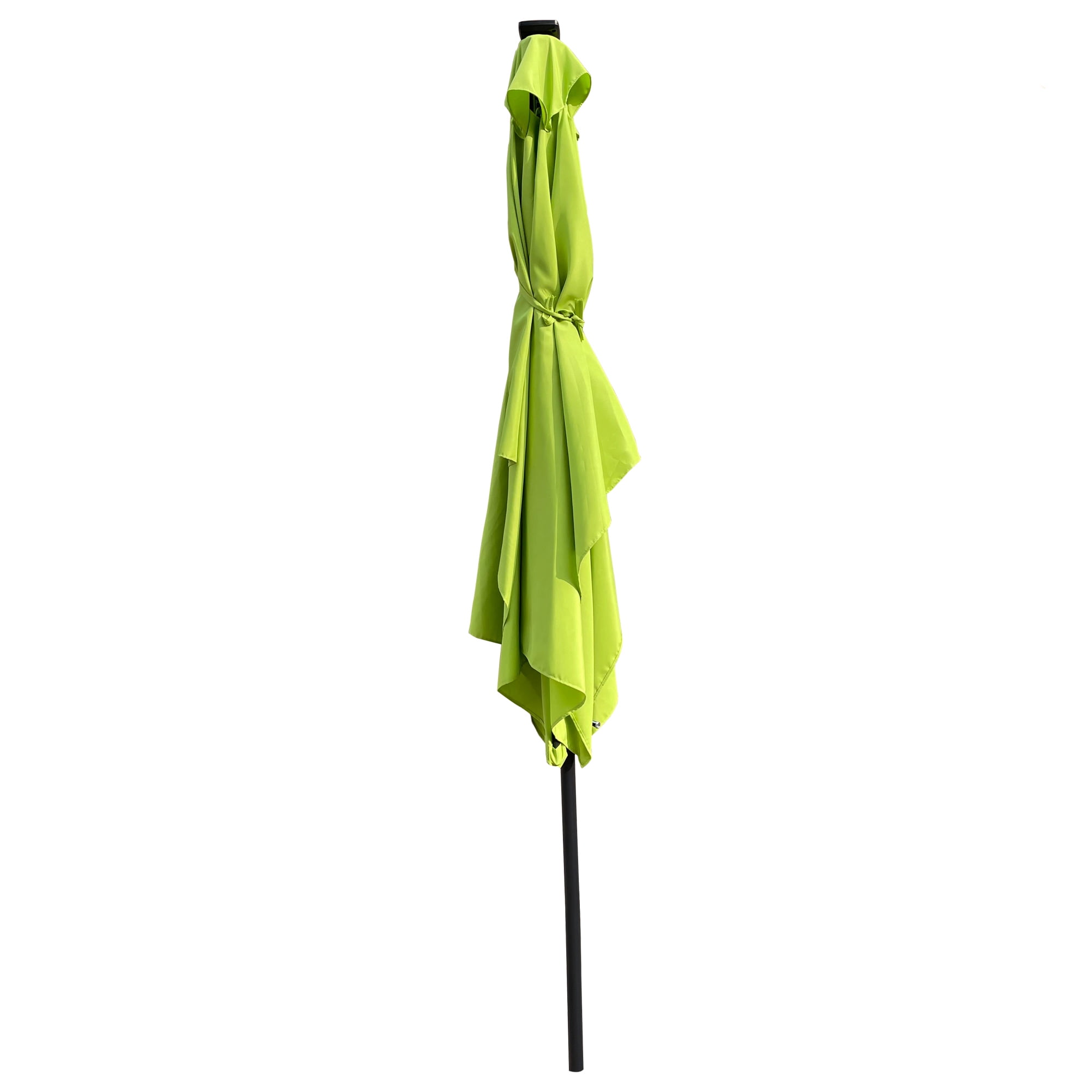 Royard Oaktree 10FT Patio Offset Umbrella w/Solar LED Lights Rectangular Outdoor Cantilever Hanging Umbrella w/Crank UV Protection Sun Shade for Market Garden Lawn Backyard Poolside,Lime Green