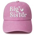 thumbnail image 2 of REDARER Girls "Big Sister" Heart Embroidered Baseball Cap Adjustable Kids Sun Hat for Toddler,One Size, 2 of 3