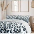 thumbnail image 6 of Ambesonne Abstract Duvet Cover Sets, Retro Ombre Curves, 2-King, Petrol Blue and White, 6 of 7