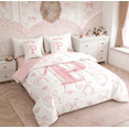 thumbnail image 3 of Erosebridal Pink Bow Tie Bed in a Bag Twin size, Initial P Letter Bed Set, Cute Catoon Decor, Reversible, 3 of 8