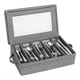 thumbnail image 1 of Caja para Guardar Cubiertos, Organizador de Cubiertos con Tapa con Cremallera, Estuche para Cubiertos de 5 Compartimentos con Divisor Ajustable y Asa., 1 of 5