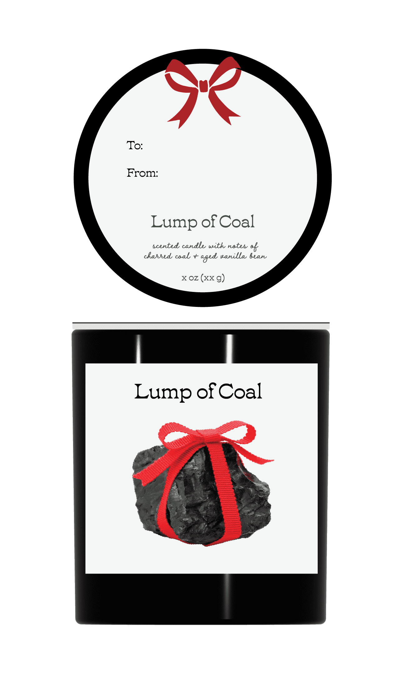 (2 pack) Mainstays Lump of Coal Scented Candle, Holiday Candle, 6 oz