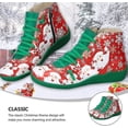 thumbnail image 5 of Zapatos navideños de Papá Noel con punta redonda, cordones y cremallera lateral, botines cortos con estampado navideño, accesorio de disfraz de Papá Noel para mujeres y hombres, verde, 7-AM, 5 of 5