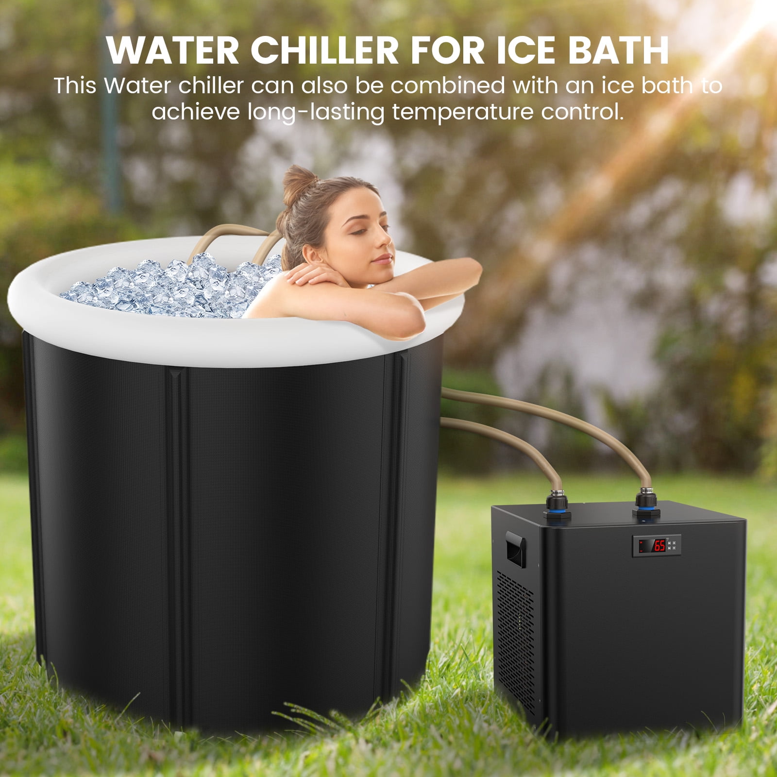 Rocita Aquarium Chiller,132gal 500L, 1/2 HP Aquarium Water Chiller for axolotl,Hydroponic System,Sea/Fresh Water