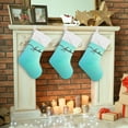 thumbnail image 7 of Custom Christmas Stockings Blurred Turquoise Water Christmas Presonalized Large Stocking Sock, Set of 1 Xmas Party Winter Decor Candy Bag Gift, 17.7 Inch, 7 of 7