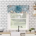 thumbnail image 4 of Hokiten Rod Pocket Curtain Valance, Teal Coastal Octopus Farmhouse Window Valance for Living Room, Bedroom, Kitchen Nautical Starfish Coral Beach 54"W x 18"L, 4 of 8