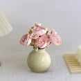 thumbnail image 6 of Artificial Bouquet Potted Flowers With Small Ceramic Vase Fake Flower Decoration For Tables Home Party Office Kitchen Dining Room Wedding Outdoor Indoor Garden Home Decoration, 6 of 7