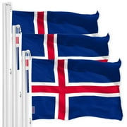 Iceland Icelandic Flag 3x5FT 3-Pack 150D Printed Polyester By G128