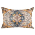 thumbnail image 2 of Boho Blue Throw Pillow Cover, Pillowcase Protectors with Zipper, Breathable Decorative Lumbar Pillow Case Cover, Ethnic Middle Century Geometric Abstract Art Pillow Shams for Couch Sofa 12x20Inch, 2 of 8