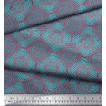 thumbnail image 3 of Soimoi Satin Silk Fabric Quarterfoil Geometric Print Fabric by The Yard 42 Inch Wide, 3 of 3