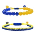 thumbnail image 1 of pulseras de Ucrania con cuentas de cristal natural, ajustables, hechas a mano, trenzadas, azules, amarillas, con bandera de Ucrania, joyería para meditación de yoga, 1 of 8