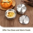 thumbnail image 3 of 2 PCS Stainless Steel Rice Bowl with Lid,5.1 Inch Double-Walled Insulated Metal Bowls,Food Bowls for Korean Kitchen Restaurant,Multi-Purpose Insulated Soup Bowls Snacks Bowls,Silver, 3 of 6