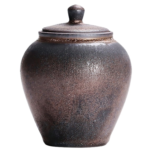 BERTDOMD Japanese Style Ceramic Tea Canister, Airtight Loose Leaf Tea Storage Jar, Elegant Container for Tea Freshness