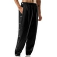 thumbnail image 2 of Men Tear Away Jogger Pants Workout Basketball Split Snap Buttons Loose Pants Gym Athletic Jogging Trousers Streetwear, 2 of 4