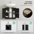 thumbnail image 4 of Favory 2 - Door Under Sink Bathroom Cabinet with Shelf, Pedestal Sink Vanity Cabinet for Bathroom Storage & Organization,Black, 4 of 10