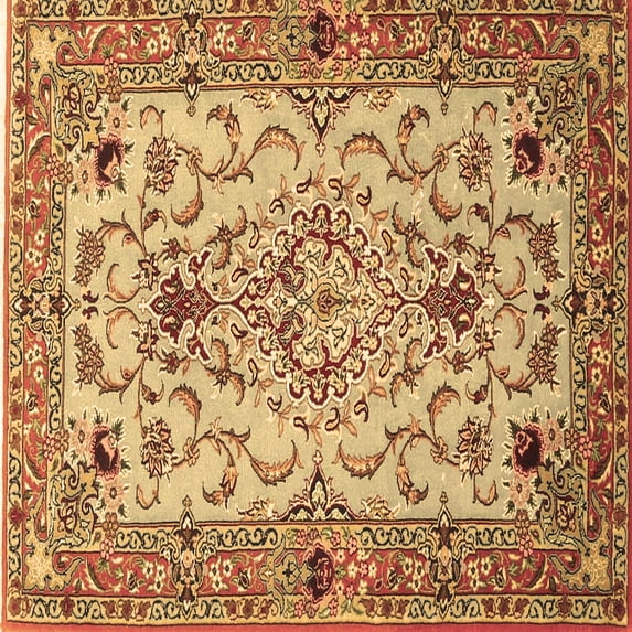 Ahgly Company Indoor Square Medallion Brown Traditional Area Rugs, 5' Square