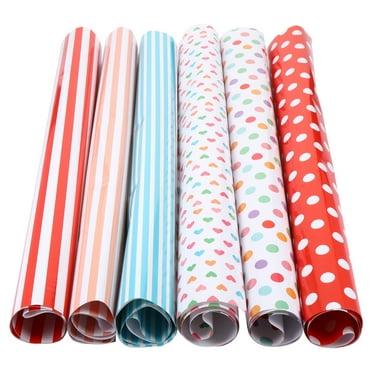 unbranded  6 Pcs Red and White Stripe Wrapping Paper Toilet Bulk Gift Accessories Birthday