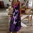 thumbnail image 4 of Glowing Butterfly Purple Background Sleeveless Dress Loose Women's Dress Dresses Luxury Evening Dresses, 4 of 9