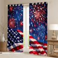 thumbnail image 2 of Manfei Usa Flag Kitchen Curtains,Festival Fireworks Stars Black Out Curtains Pack of 2 (42x63 Each), 2 of 7