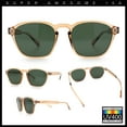 thumbnail image 2 of Mens Hipster Keyhole Rectangle Horn Rim Plastic Nostalgic Sunglasses Peach - Green, 2 of 7