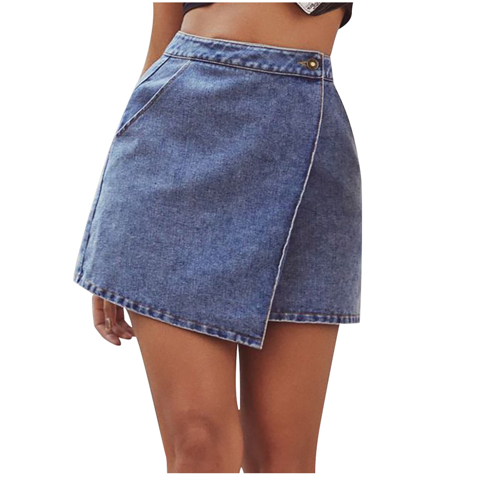 denim wrap skirt xs