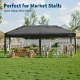 thumbnail image 4 of 10x20 Pop Up Canopy  with 2 Sidewalls Heavy Duty Outdoor Canopy Tent with Portable Roller Bag - 3 Adjustable Height, 4 Weight Bags, 8 Stakes & 6 Guy Ropes, 4 of 7