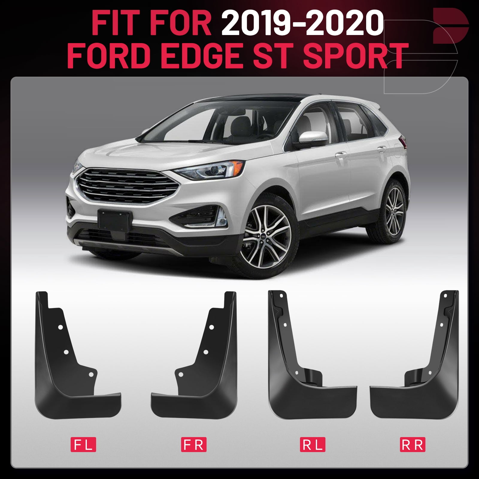 SPEEDWOW Mud Flaps Splash Guards 4PCS Front & Rear Side Mud Guards Compatible with Ford Edge ST Sport Utility, 2019-2020