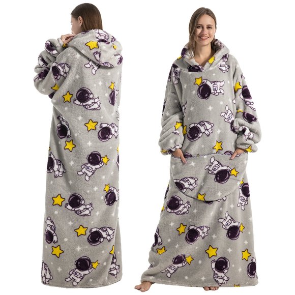 Oversized Blanket Hoodie Large Pocket Warm Cozy Hooded Blanket Sweatshirt Cute Print Wearable Hooded Blanket Unisex Hoodie Sweater Blanket Giant Hooded Blanket Wearable Blanket Adults Hom